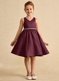 Azazie Julietta Robe Demoiselle D'honneur Fillette Robe Princesse en Tulle Convertible Cabernet image9