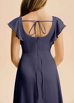 Azazie Bondi Junior A-Linie Seitliche Cut-Outs Stretch-Satin Kleid Sturm image6