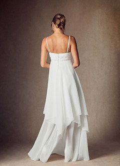 Azazie Lila Wedding Dresses Diamond White A-Line Sweetheart Neckline Chiffon Dress image2