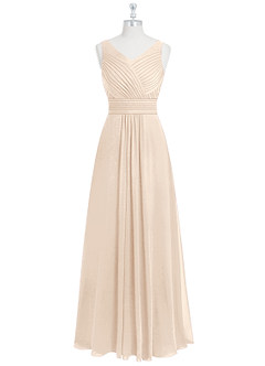 Azazie Pierrette Bridesmaid Dresses White Alabaster A-Line Pleated Chiffon Dress image7