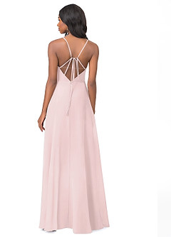 Azazie Everleigh Bridesmaid Dresses Blushing Pink A-Line Sweetheart Pleated Chiffon Dress image3