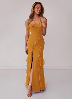 Barbie ♥ Azazie Jurken voor bruidsmeisjes Jurk van Chiffon met Kolom Boog Boterbabbelaar image3