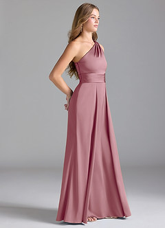 Azazie Dallas Bridesmaid Dresses Vintage Mauve A-Line One Shoulder Stretch Satin Dress image4