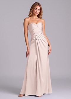 Azazie Sabrine Jurken voor bruidsmeisjes Jurk van Stretch Satijn met A-Lijn Sweetheart Halslijn Blozend Roze image3