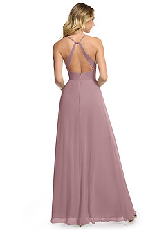 Azazie Davis Bridesmaid Dresses Dusty Rose A-Line V-Neck Chiffon Dress image5