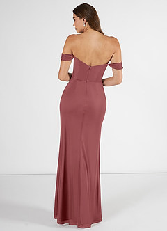 Azazie Kit Bridesmaid Dresses Amethyst Mermaid Off the Shoulder Mesh Dress image2