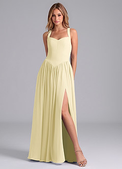 Azazie Francis Suknie dla druhen Linia A Gorset Szyfon Do ziemi Sukienka image3