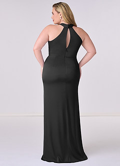 Barbie ♥ Azazie Bridesmaid Dresses Keyhole Halter Stretch Satin Sheath Dress image8