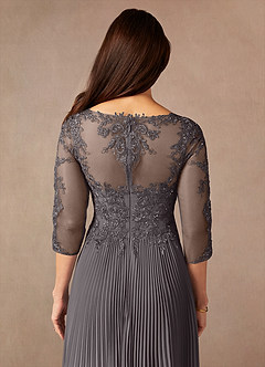 Azazie Corinne Mother of the Bride Dresses Steel Grey A-Line Sequins Chiffon Dress image7
