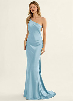 Persephone Sky Blue Satin Prom Dress image3