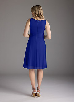 Azazie Sunny Abiti per la Madre della Sposa Abito A-Line in Maglia Plissettato Blu Reale image6
