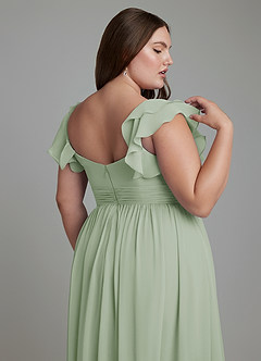 Azazie Anaya Bridesmaid Dresses Dusty Sage A-Line Sweetheart Neckline Chiffon Dress image9
