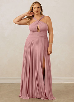 Christian Siriano Bridal for Azazie 1009 Bridesmaid Dresses Dusty Rose A-Line Pleated Chiffon Dress image11