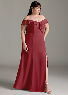 Azazie Sophie Bridesmaid Dresses Pomegranate A-Line Off the Shoulder Chiffon Convertible Dress image10