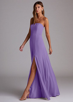 Azazie Wren Bridesmaid Dresses Tahiti A-Line Side Slit Chiffon Convertible Dress image4