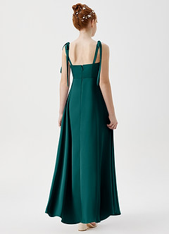 Azazie Rosey Junior Peacock A-Line Sweetheart Neckline Stretch Satin Dress image2