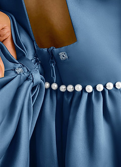 Azazie Daisies Robe Demoiselle D'honneur Fillette Robe Princesse en Mat Satiné Arc Violet Crépusculaire image8