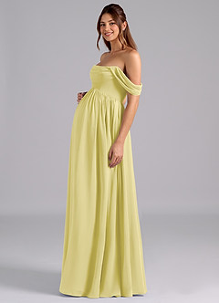Azazie Saige Maternity Bridesmaid Dresses A-Line Pleated Chiffon Floor-Length Dress image5