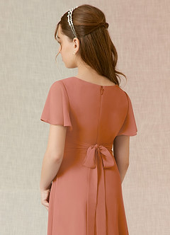 Azazie Induh Junior MAI TAI A-Line Ruched Chiffon Dress image5