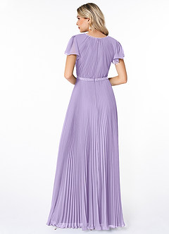 Azazie Kara Modest Bridesmaid Dresses A-Line Pleated Chiffon Floor-Length Dress image2