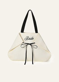 front Embroidered  Large Capacity Canvas Bridal Bag