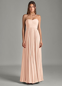 Azazie Chiana Final Sale English Rose A-Line Strapless Chiffon Dress image4
