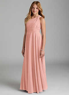 Azazie Charlize Junior Rosette A-Line Mesh Dress image1