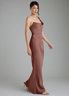 Azazie Sabrina Bridesmaid Dresses Espresso Mermaid Corset Stretch Satin Dress image9