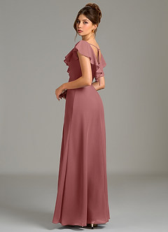 Azazie Kimmy Bridesmaid Dresses Amethyst A-Line Ruched Chiffon Dress image2