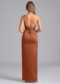 Azazie Naria Bridesmaid Dresses Cedar Rose Sheath One Shoulder Stretch Satin Dress image6