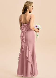 Azazie Lioren Junior Dusty Rose Mermaid Bow Chiffon Dress image1
