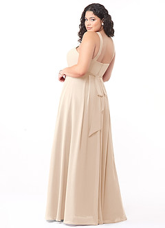 Azazie Dixie Bridesmaid Dresses White Alabaster A-Line Halter Pleated Chiffon Dress image9