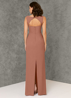 Azazie Flori Bridesmaid Dresses Bronzer Sheath Square Neckline Chiffon Dress image2