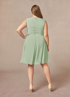 Azazie Theron Mother of the Bride Dresses Dusty Sage A-Line V-Neck Pleated Chiffon Dress image7