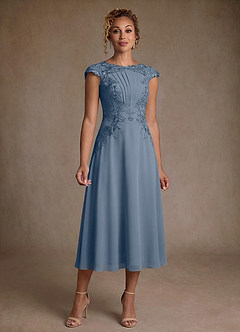 Azazie Crista Abiti per la Madre della Sposa Abito A-Line in Chiffon Pizzo Crepuscolo image1