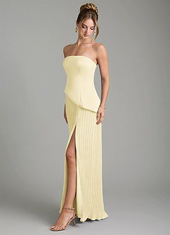 Azazie Tierney Bridesmaid Dresses Lemon Sorbet A-Line Strapless Chiffon Convertible Dress image5