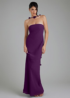 Azazie Annalise Bridesmaid Dresses Grape Mermaid Chiffon Dress image5