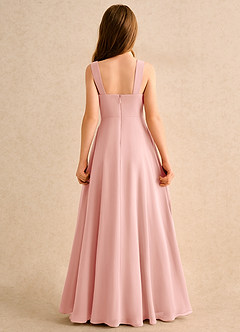 Azazie Makani Girls Formal Robe Demoiselle D'honneur Fillette Robe Trapèze en Mousseline de soie Encolure en Forme de Cœur Rosette image2