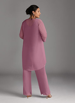 Azazie Frances Mère de la mariée Robes Robe Combinaison/Tailleur Pantalon en Maille Découpé Mauve Vintage image12