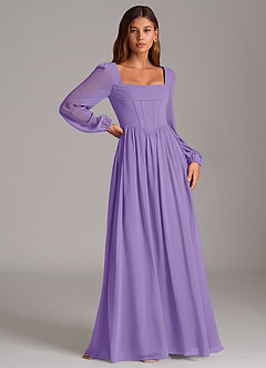 Azazie Maree Abiti da Damigella Abito A-Line in Chiffon Corsetto Tahiti image3