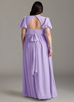 Azazie Madisynn Maternity Bridesmaid Dresses Bow Chiffon Floor-Length Dress image6