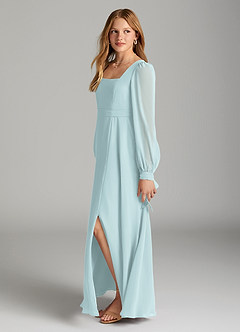 Azazie Leonia Junior Mist A-Line with Pockets Chiffon Dress image3