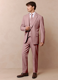 front James Dusty Rose Structured Stretch Dress Pants