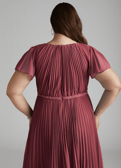 Azazie Kara Modest Bridesmaid Dresses A-Line Pleated Chiffon Floor-Length Dress image14