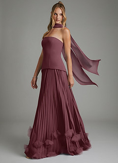 Azazie Alex Bridesmaid Dresses Sangria A-Line Corset Chiffon Dress image4