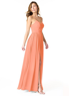 Azazie Cora Bridesmaid Dresses Sunset A-Line Pleated Chiffon Dress image4