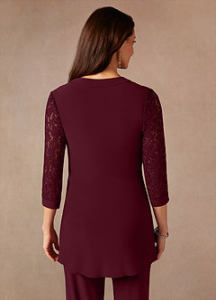 Azazie Mamrie Abiti per la Madre della Sposa Abito Tuta Pantaloni in Pizzo Cabernet image8
