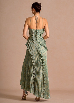 Vestido Platino Verde Azulado Maxi Hatsu image2