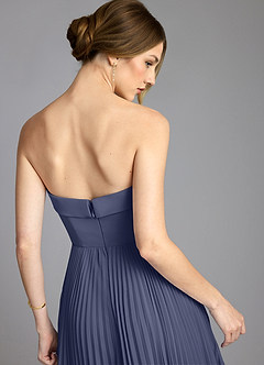 Azazie Mariana Abiti da Damigella Abito A-Line in Chiffon Senza Cinturino Stormy image6