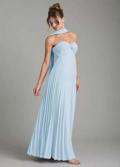 Azazie Tempest Vestidos de damas de honor Vestido Azul Cielo de Gasa de Imperio Convertible con Corsé image7